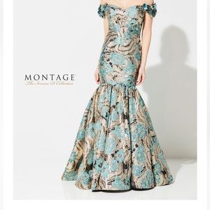 breath taking Mon Sheri montage mermaid gown worn gently for ceremony. Size 14